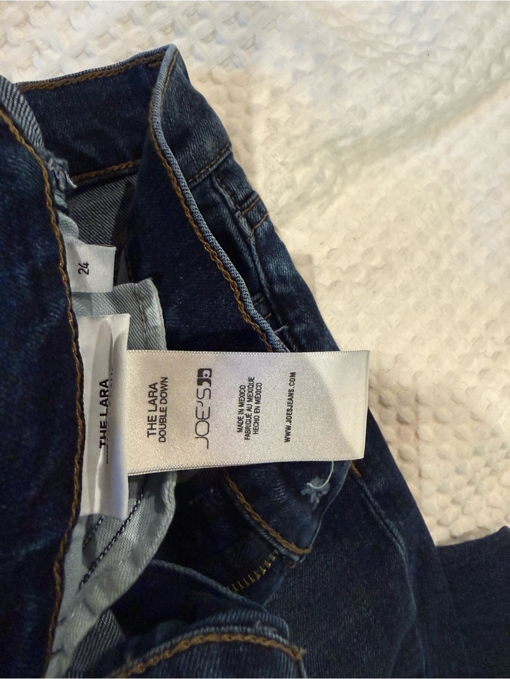 Joe's Jeans Lara Double Down Skinny Jeans - Dark Blue Denim